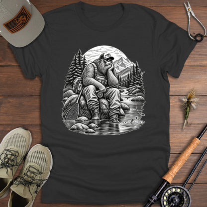 Sasquatch Fly-Fishing Angler T-Shirt