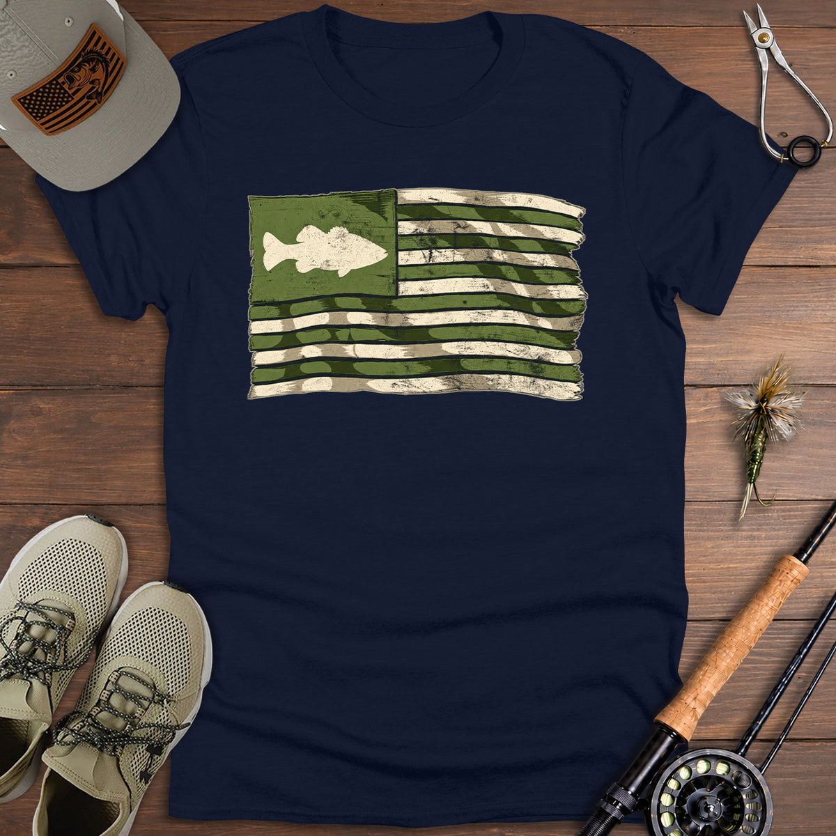 Distressed Fish Flag T-Shirt